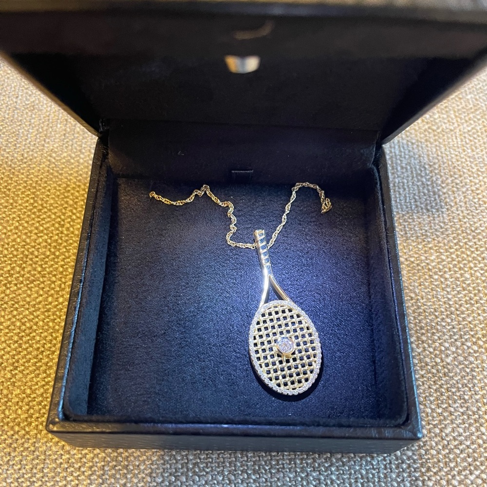 Peter Marcos custom made tennis racket pendant and necklace